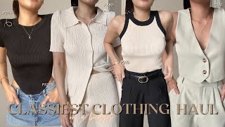 CLASSY TRYON CLOTHING HAUL 🖤⚜️ Knitted Tops Coords Jeans etc • Joselle Alandy [upl. by Otto]