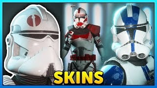 ALL Clone Trooper Skins  501st Coruscant Guard Gameplay  Star Wars Battlefront 2 [upl. by Ribal]