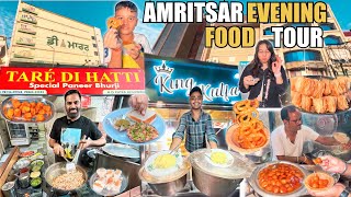 Amritsar Evening Food Tour  Amritsari Paneer Bhruji  Satpura  Lahori Kulfi  Amritsar Street Food [upl. by Namso440]