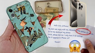 How i Turn Destroyed iPhone 11 into Brand New iPhone 15 Pro for Gamer Boy with DIY Housing [upl. by Aivyls910]