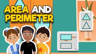 Basic Math for Kids How to find Area and Perimeter  Grade 1 to 5 mathforkids [upl. by June]