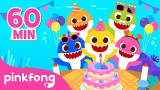 Happy Birthday to You Song  60 Minute Birthday Song  Baby Shark Remix  Pinkfong Songs for Kids [upl. by Assiroc162]