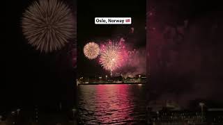 Fireworks at Oslo Norway on new year eve oslo norway indiansinnorway europetravel fireworks [upl. by Jacki918]