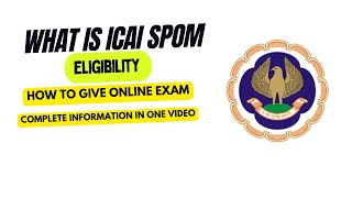 What Is ICAI SPOM ICAI SPOM Complete InformationEligibilityHow to Give online test Complete info [upl. by Aidole]