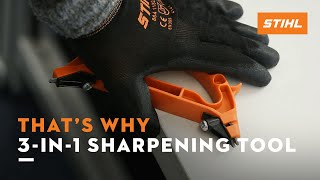 STIHL 3in1 sharpening tool  Sharpening axes hatches knives amp more  Thats why [upl. by Gerty]