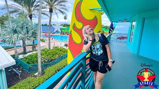 Disneys All Star Sports Resort FULL TOUR Room Pool Food Court Camp Fire Mickey Waffles [upl. by Sutphin909]