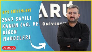 GYS Eğitimleri8 2547 sayılı Yükseköğretim Kanunu [upl. by Rehtaef]