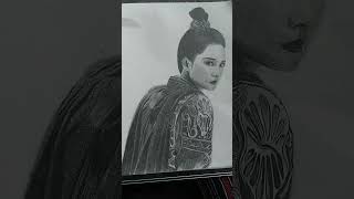 pencil portrait Li Qin Chinese BeautyDrawing drawing art artist liqin [upl. by Cirde]