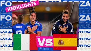 Highlights ItaliaSpagna 11  Femminile  Amichevole [upl. by Ellary]