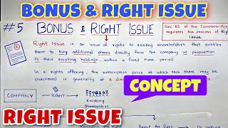 5 Bonus amp Right Issue  Concept of Right Issue  CA INTER  By Saheb Academy [upl. by Kimberlyn]