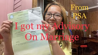 WHAT IS WRITTEN ON MY ADVISORY ON MARRIAGE annulmentinthephilippines [upl. by Arimak]