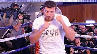 Oleksandr Usyk SHOWS OFF SPEED  FULL PUBLIC WORKOUT  vs Tony Bellew [upl. by Dovev]