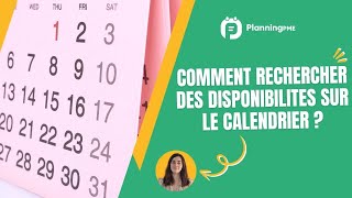 Comment rechercher des disponibilités sur le calendrier avec PlanningPME [upl. by Shepperd]