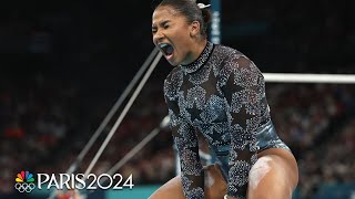 Jordan Chiles SENSATIONAL in Paris Olympic qualification on uneven bars  NBC Sports [upl. by Silado]