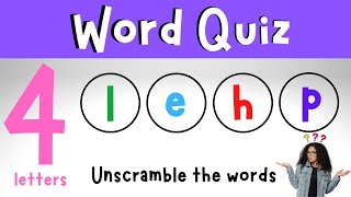 Scrambled Word Quiz  Jumbled Word Game  4 Letter Words  4K [upl. by Tala]