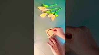 Easy paper flower craft  paper Tulip flower  paper flower meking [upl. by Sirovaj133]