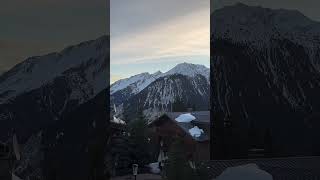 Early morning in Courchevel The Alps Part 36 link in descriptshortstravelexploremountains [upl. by Winikka]