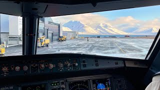 From cockpit Landing at the northernmost airport in the world svalbard [upl. by Ahseia]