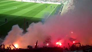 Gladbach  1 FC Köln  Gästeblock vor dem Anpfiff Pyro HD 10042011 [upl. by Hortensia]