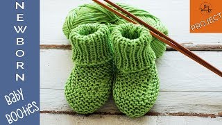 Newborn Baby Booties knitting pattern straight needles  So Woolly [upl. by Loria]