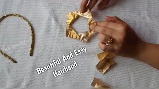 Hair Band Making At Home Headband Diy Small Lace Reuse Idea [upl. by Romeo]