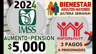 PENSIÓN IMSS 2024 HASTA 5000 DE AUMENTO Devolución de INFONAVIT y FOVISSSTE [upl. by Bremble]