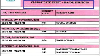 CBSE class 10 exam date sheet  CBSE exam class 10  important subject exam date [upl. by Kcir]