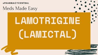 Lamotrigine Lamictal  Meds Made Easy MME [upl. by Hammad]