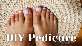 How To At Home Pedicure  DIY Pedicure Tutorial With Salon Results [upl. by Fabrin]