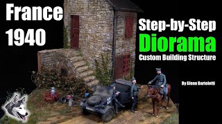 How to make a 135 scale building for a WWII diorama [upl. by Assirrec178]