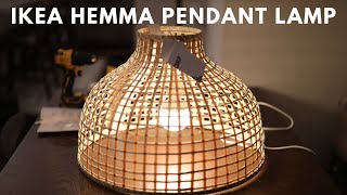 49 Ikea Pendant Bamboo Dining Table Lamp Hemma Ceiling Light Project [upl. by Netaf]