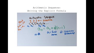 Arithmetic Sequence  Writing the Explicit Formula [upl. by Norac]