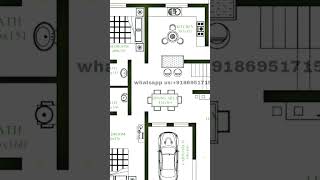 4040 2bhk floor plan with internal stairs 2d 3d home vastu trend shorts house 4k 360 [upl. by Calv415]