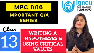 How to write hypotheses  Using critical values in a numerical of Statistics [upl. by Janina302]