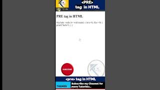 pre tag in html html shortsvideo [upl. by Nahtonoj]