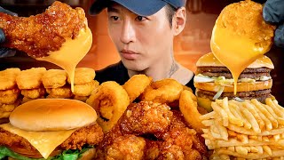 ASMR MUKBANG  Fast Food Big Mac Chicken Nuggets Onion Rings Chicken Sandwich Wings Fries [upl. by Vipul490]