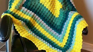 Finished Sweet Crochet Afghan C2C Rectangle Crocheting easycrochetpattern crochetblanket [upl. by Arriec]