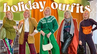 HOLIDAY OUTFITS  styling 20 thrifted winter looks for the holidays ft your suggestions WELLLOVED [upl. by Julietta473]