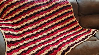 Quick and Easy Crochet Chevron Blanket  Take A Look in The Mirror [upl. by Alfonso615]