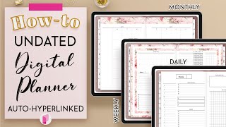 How to make an Undated Digital Planner  Fully Linked [upl. by Ardnassak492]