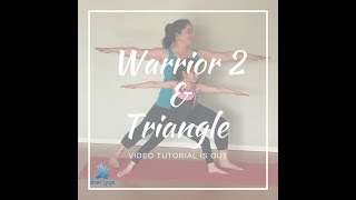 Triangle Pose amp Warrior 2 Yoga Tutorial  Aham Yoga [upl. by Oicnedif]