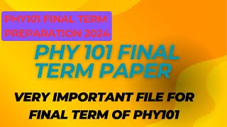 phy101 final term preparation 2024important MCQS for final term of phy101screen short mcqs phy101 [upl. by Raney]