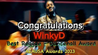 Winky D win Best ReggaeDancehall Artists AEAUSA Awards 2023 [upl. by Alexina]