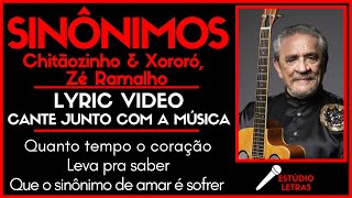 Sinônimos  Chitãozinho e Xororó e Zé Ramalho  Lyric Vídeo Letra da música cantar junto  Karaokê [upl. by Maggee]