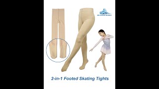 2in1 Footed Figure Skating Tights by SkatingSpirit [upl. by Eenet]