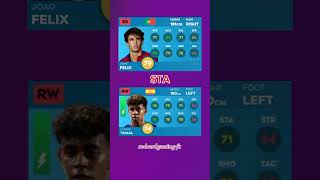 Joao Felix vs Lamine Yamal DLS 24  comparing cards dls24 dls2024 football [upl. by Nyrroc]