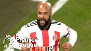 David McGoldrick smashes Sheffield United in front Aston Villa  Premier League  NBC Sports [upl. by Romulus891]