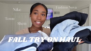 MINI BASIC FALL TRY ON HAUL 🍂  SHEIN FASHION NOVA AND MORE [upl. by Sisile481]