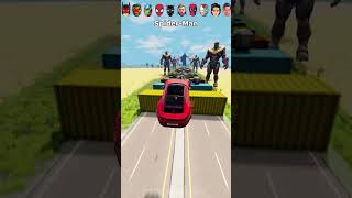 Super Heros Cars Vs Container 😱 BeamNGDrive [upl. by Palocz]