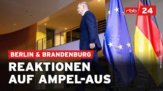 Ende der Ampel So reagiert die Politik in Berlin amp Brandenburg [upl. by Duyne999]